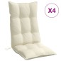 vidaXL Cojines de silla respaldo alto 4 uds tela Oxford color crema vidaXL Cojines de silla respaldo alto 4 uds tela Oxford color crema