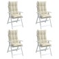 vidaXL Cojines de silla respaldo alto 4 uds tela Oxford color crema vidaXL Cojines de silla respaldo alto 4 uds tela Oxford color crema