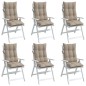 vidaXL Cojines de silla con respaldo alto 6 uds tela Oxford gris taupe vidaXL Cojines de silla con respaldo alto 6 uds tela Oxford gris taupe