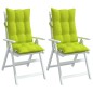 vidaXL Cojines de silla respaldo alto 2 uds tela Oxford verde brillo