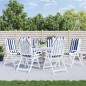 vidaXL Cojines silla respaldo alto 6 uds tela Oxford rayas azul blanco