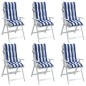 vidaXL Cojines silla respaldo alto 6 uds tela Oxford rayas azul blanco