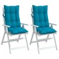 vidaXL Cojines de silla con respaldo alto 2 uds tela Oxford azul claro vidaXL Cojines de silla con respaldo alto 2 uds tela Oxford azul claro