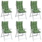 vidaXL Cojines silla respaldo alto 6 uds tela Oxford estampado hojas vidaXL Cojines silla respaldo alto 6 uds tela Oxford estampado hojas