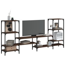 vidaXL Mueble de TV madera de ingeniería marrón roble 206,5x28,5x95 cm