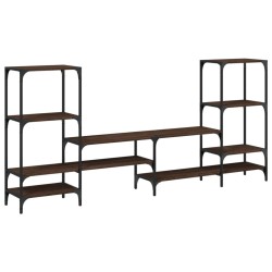vidaXL Mueble de TV madera de ingeniería marrón roble 206,5x28,5x95 cm