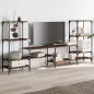 vidaXL Mueble de TV madera de ingeniería marrón roble 206,5x28,5x95 cm