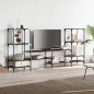vidaXL Mueble de TV madera de ingeniería marrón roble 206,5x28,5x95 cm