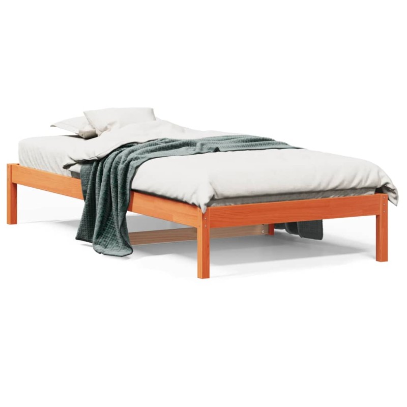 vidaXL Sofá cama de madera maciza de pino marrón cera 90x190 cm vidaXL Sofá cama de madera maciza de pino marrón cera 90x190 cm