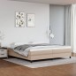 vidaXL Cama box spring con colchón cuero sintético capuchino 200x200cm vidaXL Cama box spring con colchón cuero sintético capuchino 200x200cm