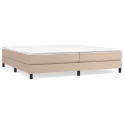 vidaXL Cama box spring con colchón cuero sintético capuchino 200x200cm