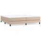 vidaXL Cama box spring con colchón cuero sintético capuchino 200x200cm vidaXL Cama box spring con colchón cuero sintético capuchino 200x200cm