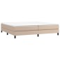 vidaXL Cama box spring con colchón cuero sintético capuchino 200x200cm vidaXL Cama box spring con colchón cuero sintético capuchino 200x200cm