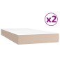 vidaXL Cama box spring con colchón cuero sintético capuchino 200x200cm vidaXL Cama box spring con colchón cuero sintético capuchino 200x200cm