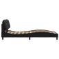 vidaXL Estructura de cama con cabecero cuero sintético negro 100x200cm vidaXL Estructura de cama con cabecero cuero sintético negro 100x200cm