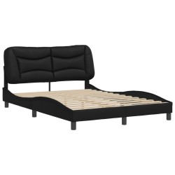 vidaXL Estructura de cama con cabecero cuero sintético negro 120x200cm
