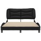 vidaXL Estructura de cama con cabecero cuero sintético negro 120x200cm vidaXL Estructura de cama con cabecero cuero sintético negro 120x200cm