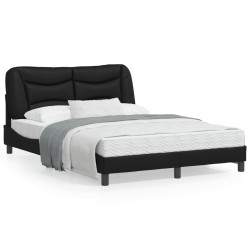vidaXL Estructura de cama con cabecero cuero sintético negro 140x190cm
