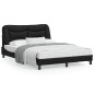 vidaXL Estructura de cama con cabecero cuero sintético negro 140x190cm vidaXL Estructura de cama con cabecero cuero sintético negro 140x190cm
