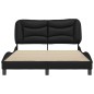 vidaXL Estructura de cama con cabecero cuero sintético negro 140x190cm vidaXL Estructura de cama con cabecero cuero sintético negro 140x190cm