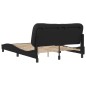 vidaXL Estructura de cama con cabecero cuero sintético negro 140x190cm vidaXL Estructura de cama con cabecero cuero sintético negro 140x190cm