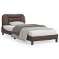 vidaXL Estructura de cama con cabecero cuero sintético marrón 90x200cm vidaXL Estructura de cama con cabecero cuero sintético marrón 90x200cm