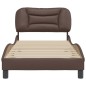 vidaXL Estructura de cama con cabecero cuero sintético marrón 90x200cm vidaXL Estructura de cama con cabecero cuero sintético marrón 90x200cm