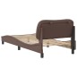 vidaXL Estructura de cama con cabecero cuero sintético marrón 90x200cm vidaXL Estructura de cama con cabecero cuero sintético marrón 90x200cm