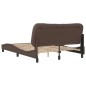 vidaXL Estructura de cama cabecero cuero sintético marrón 140x190 cm