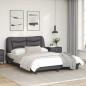vidaXL Estructura de cama con cabecero cuero sintético gris 140x200cm vidaXL Estructura de cama con cabecero cuero sintético gris 140x200cm