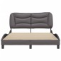 vidaXL Estructura de cama con cabecero cuero sintético gris 140x200cm vidaXL Estructura de cama con cabecero cuero sintético gris 140x200cm