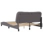 vidaXL Estructura de cama con cabecero cuero sintético gris 140x200cm vidaXL Estructura de cama con cabecero cuero sintético gris 140x200cm