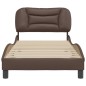 vidaXL Estructura de cama con cabecero cuero sintético marrón 90x190cm vidaXL Estructura de cama con cabecero cuero sintético marrón 90x190cm