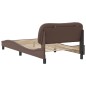 vidaXL Estructura de cama cabecero cuero sintético marrón 100x200 cm vidaXL Estructura de cama cabecero cuero sintético marrón 100x200 cm