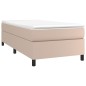 vidaXL Cama box spring con colchón cuero sintético capuchino 80x200 cm vidaXL Cama box spring con colchón cuero sintético capuchino 80x200 cm