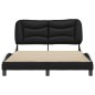 vidaXL Estructura cama cabecero cuero sintético negro blanco 140x200cm vidaXL Estructura cama cabecero cuero sintético negro blanco 140x200cm
