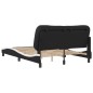 vidaXL Estructura cama cabecero cuero sintético negro blanco 140x200cm vidaXL Estructura cama cabecero cuero sintético negro blanco 140x200cm