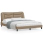 vidaXL Estructura de cama cabecero cuero sintético capuchino 160x200cm vidaXL Estructura de cama cabecero cuero sintético capuchino 160x200cm