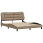 vidaXL Estructura de cama cabecero cuero sintético capuchino 160x200cm vidaXL Estructura de cama cabecero cuero sintético capuchino 160x200cm