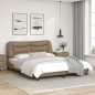 vidaXL Estructura de cama cabecero cuero sintético capuchino 160x200cm vidaXL Estructura de cama cabecero cuero sintético capuchino 160x200cm