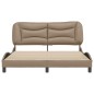 vidaXL Estructura de cama cabecero cuero sintético capuchino 160x200cm vidaXL Estructura de cama cabecero cuero sintético capuchino 160x200cm
