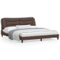 vidaXL Estructura de cama cabecero cuero sintético marrón 180x200 cm