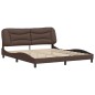 vidaXL Estructura de cama cabecero cuero sintético marrón 180x200 cm