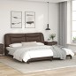 vidaXL Estructura de cama cabecero cuero sintético marrón 180x200 cm