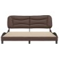 vidaXL Estructura de cama cabecero cuero sintético marrón 180x200 cm