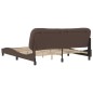 vidaXL Estructura de cama cabecero cuero sintético marrón 180x200 cm