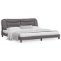 vidaXL Estructura de cama con cabecero cuero sintético gris 200x200 cm vidaXL Estructura de cama con cabecero cuero sintético gris 200x200 cm