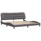 vidaXL Estructura de cama con cabecero cuero sintético gris 200x200 cm vidaXL Estructura de cama con cabecero cuero sintético gris 200x200 cm