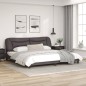 vidaXL Estructura de cama con cabecero cuero sintético gris 200x200 cm vidaXL Estructura de cama con cabecero cuero sintético gris 200x200 cm