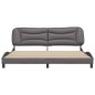 vidaXL Estructura de cama con cabecero cuero sintético gris 200x200 cm vidaXL Estructura de cama con cabecero cuero sintético gris 200x200 cm